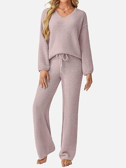 Damen Lounge-Set Weiches Strukturiertes Material Norvielle