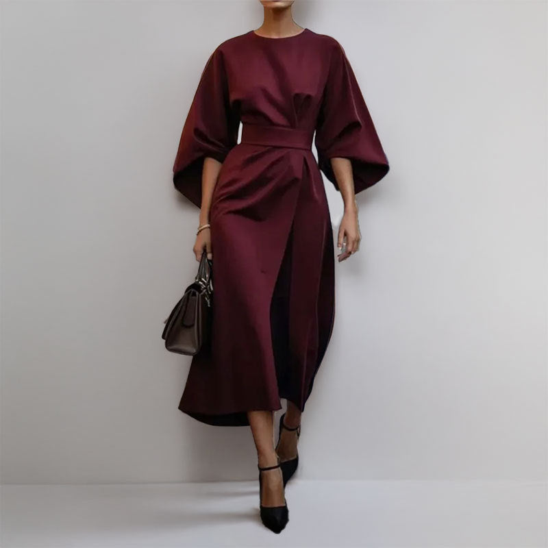 Damen Maxikleid Lässiger Schnitt Voluminöse Ärmel Norvielle