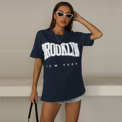 Damen Oversized T-Shirt Brooklyn-Print Norvielle