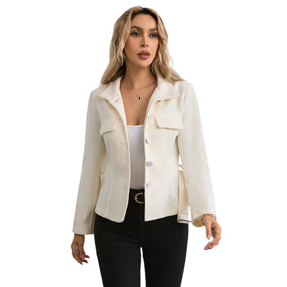 Damen Blazerjacke mit Gürtel und Taschen Norvielle