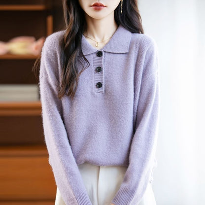 Damen Pullover mit Knopfleiste Norvielle