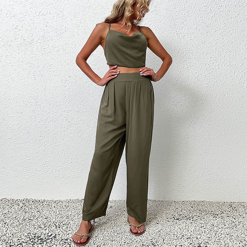 Damen Jumpsuit Weites Design Hochtaillierter Bund Norvielle - Norvielle