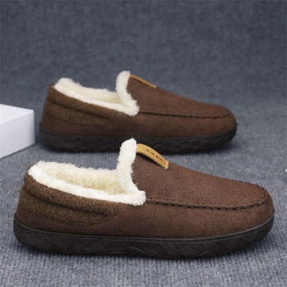 Herren Hausschuhe Schafwolle Warm Beige