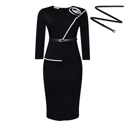 Damen Etuikleid mit Gürtel Modern