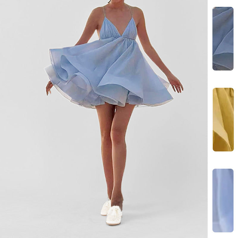 Damen Freizeitkleid V-Ausschnitt Schwingrock Norvielle - Norvielle