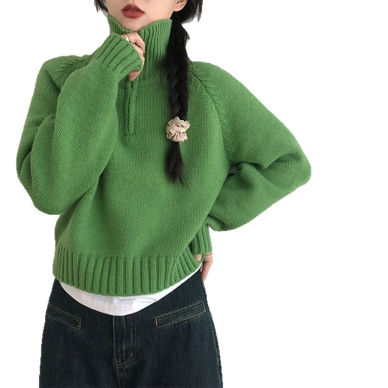 Damen Stehkragenpullover Strick Hochwertig Norvielle