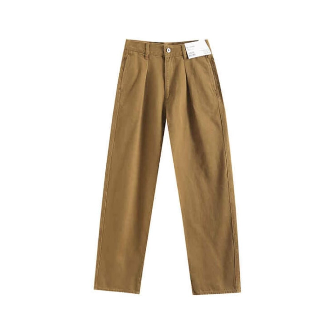 Damen Chino-Hose Weite Passform Hochwerder Bund Praktische Taschen
