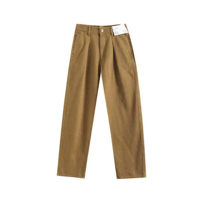Damen Chino-Hose Weite Passform Hochwerder Bund Praktische Taschen