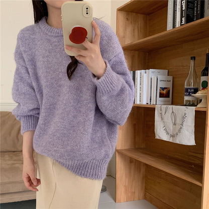 Damen Oversized Pullover Weiches Strick Norvielle