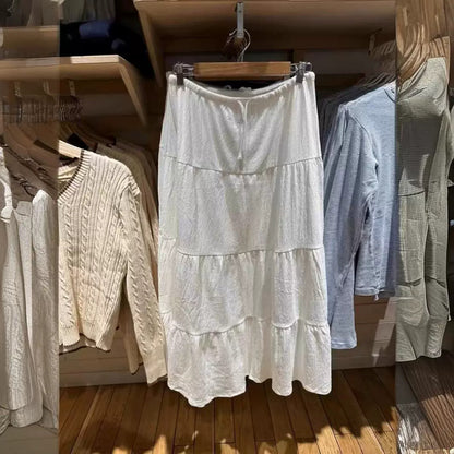 Damen Maxi-Rock Voluminöses Stufen-Design Norvielle - Norvielle