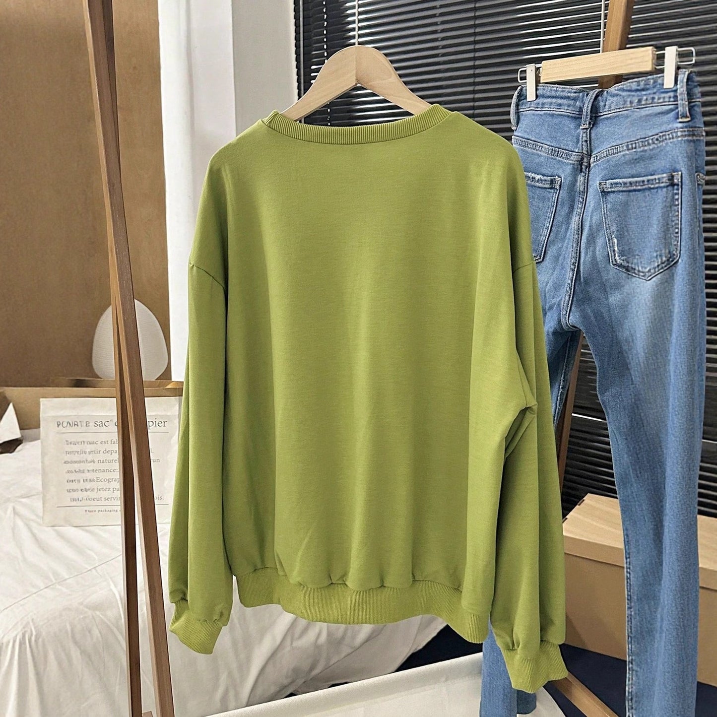 Damen Sweatshirt Lässig Mit Auffälligem Schriftzug Norvielle
