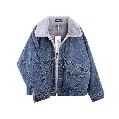 Damen Jeansjacke Gesteppt Weiches Fleece Norvielle
