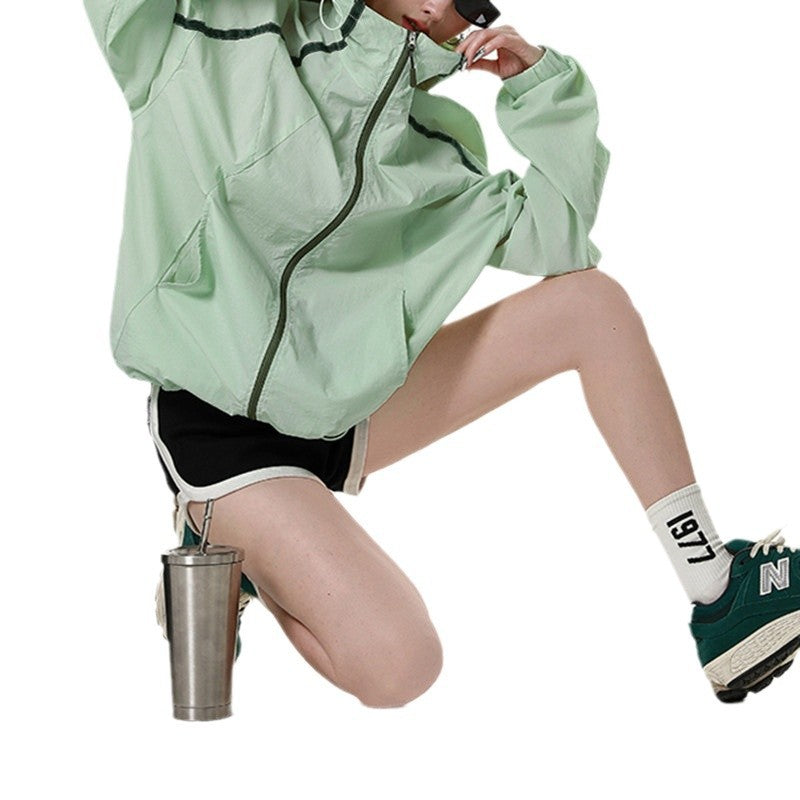 Damen Sportliche Windjacke Wasserdicht