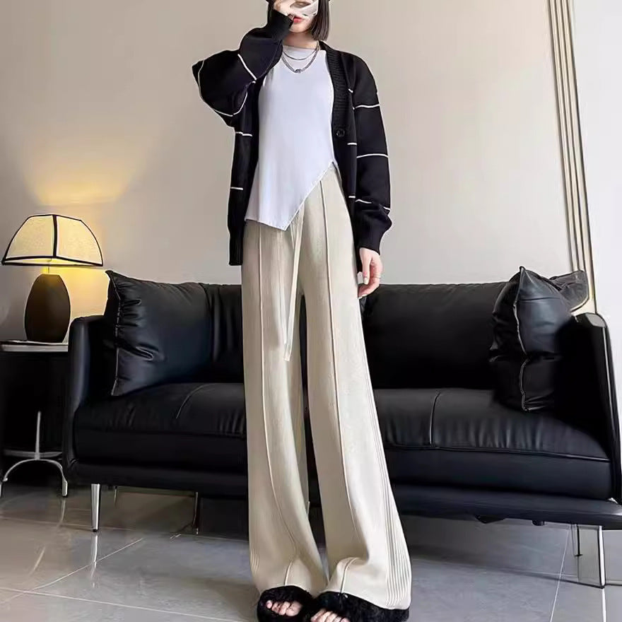 Damen Strickhose Weite Passform Strukturiertes Design Norvielle