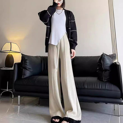 Damen Strickhose Weite Passform Strukturiertes Design Norvielle
