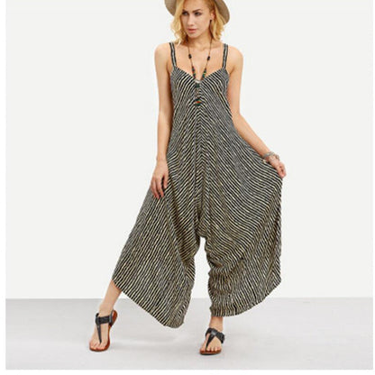 Damen Jumpsuit Asymmetrisch Weites Bein