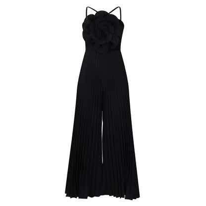 Damen Jumpsuit Plissee-Design Blumenmuster