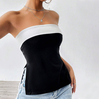 Damen Trägertop Figurbetonend Silhouette Kontrastdesign Norvielle - Norvielle