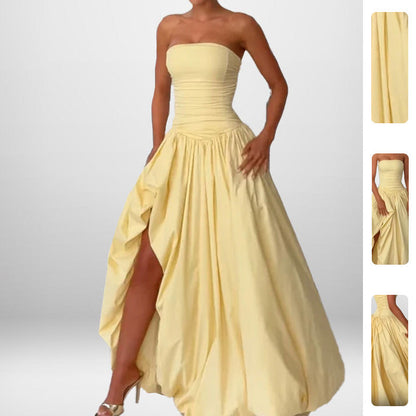 Damen Maxikleid mit Schlitz und Volumenrock Norvielle - Norvielle