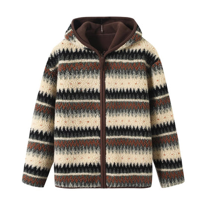 Damen Fleecejacke Mit Muster Grün