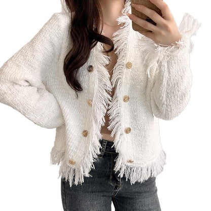 Damen Strickjacke mit Fransen