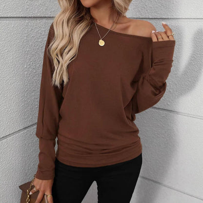 Damen Langarmshirt Weiter Schnitt Elegantes Design Norvielle