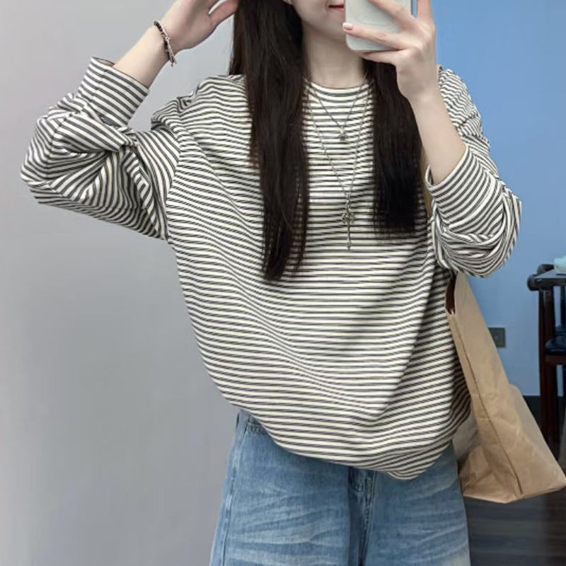 Damen Langarmshirt Streifen Norvielle