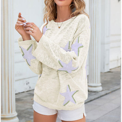 Damen Strickpullover Sternen-Design