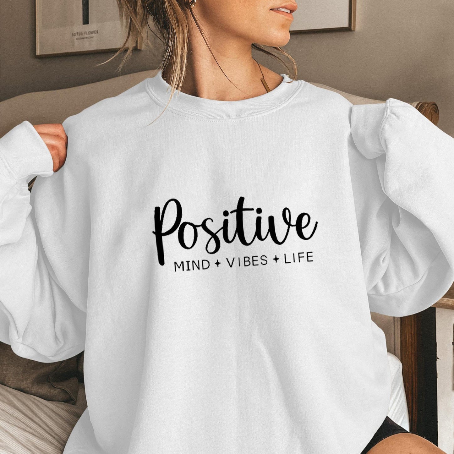Damen Sweatshirt Voluminöse Ärmel Inspirierender Aufdruck Norvielle