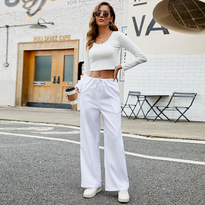 Damen Jogginghose Elastischer Bund Praktische Taschen