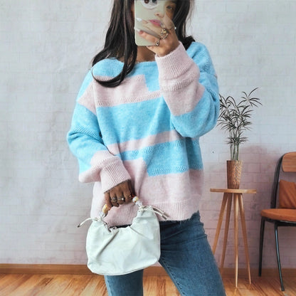 Damen Strickpullover Blockstreifen Norvielle