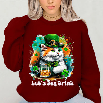 Damen Sweatshirt Katzenmotiv Lustig Weiß