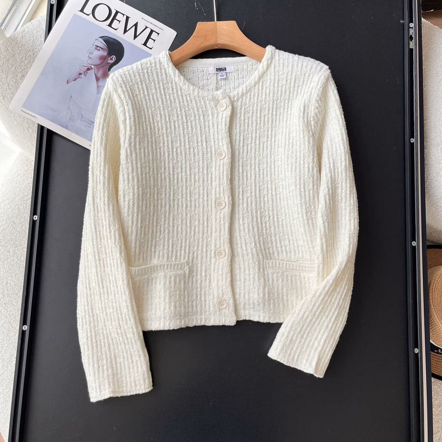Damen Strickcardigan Strukturiertes Muster Norvielle
