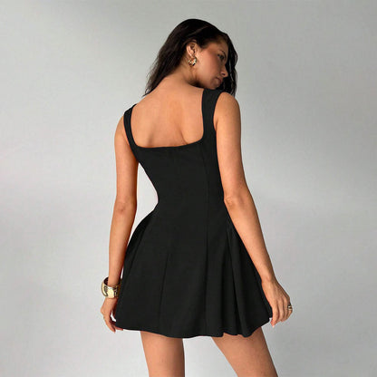 Damen Minikleid Eleganter Ausschnitt Schwingender Rock Norvielle