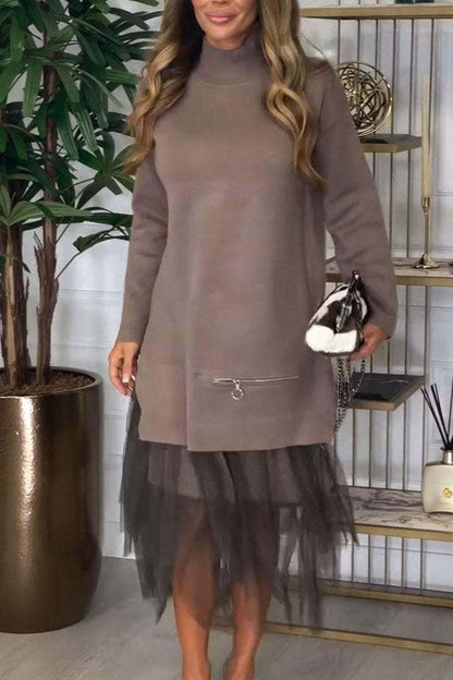 Damen Hoodie-Kleid mit Tüll Norvielle