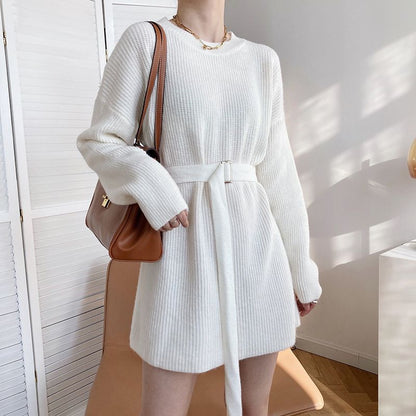 Damen Strickpullover mit Gürtel Norvielle