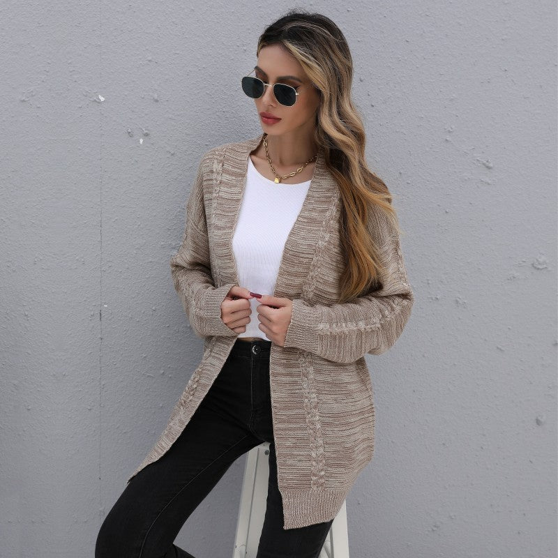 Damen Cardigan Lässiger Schnitt Strukturstrick Norvielle