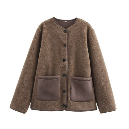 Damen Fleecejacke mit Taschen und Knöpfen Norvielle - Norvielle