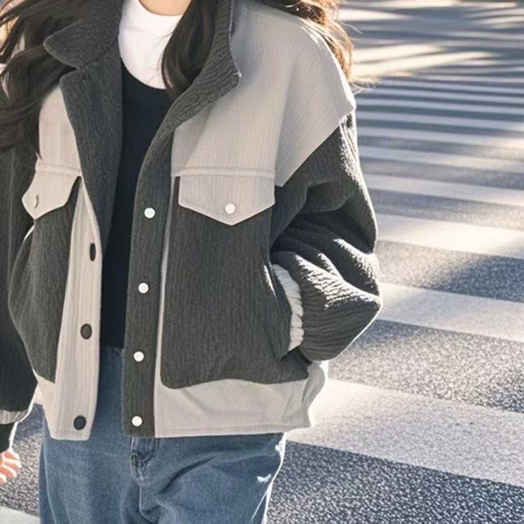 Damen Fleecejacke Oversized Strukturiert Grau