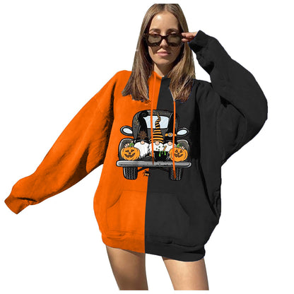 Damen Kapuzenpullover Halloween-Motiv Lässiger Schnitt
