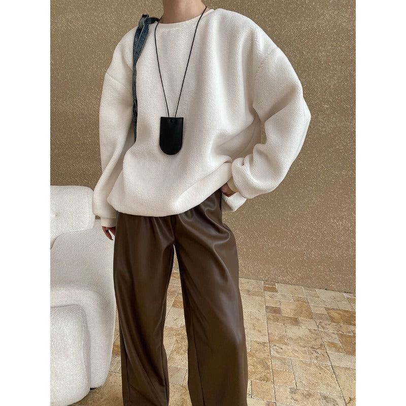 Damen Fleece-Pullover Weit Norvielle Bequem