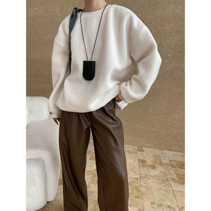 Damen Fleece-Pullover Weit Norvielle Bequem