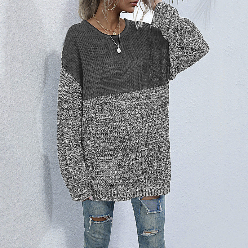 Damen Strickpullover Oversized Lässig Bunt