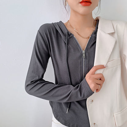 Damen Kapuzenpullover Reißverschluss Norvielle