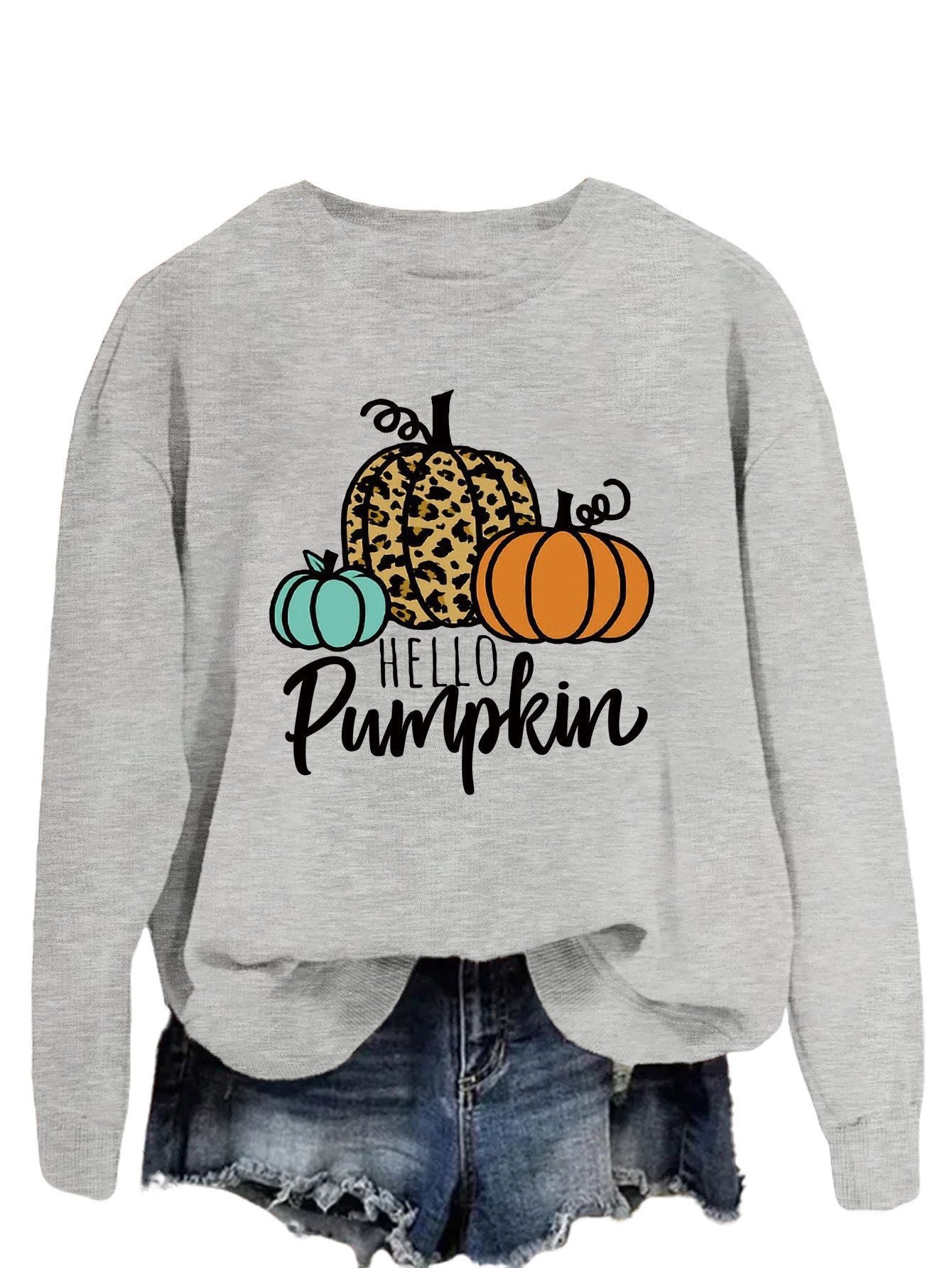 Damen Sweatshirt Herbstmotiv Lässiger Schnitt Norvielle