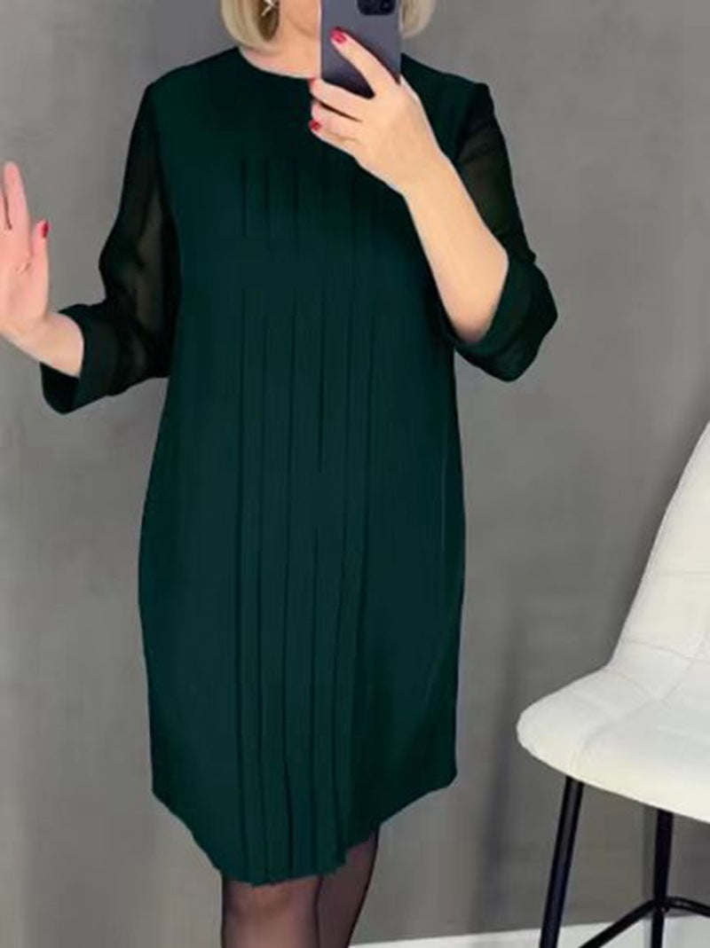 Damen Rüschenkleid transparente Ärmel Norvielle