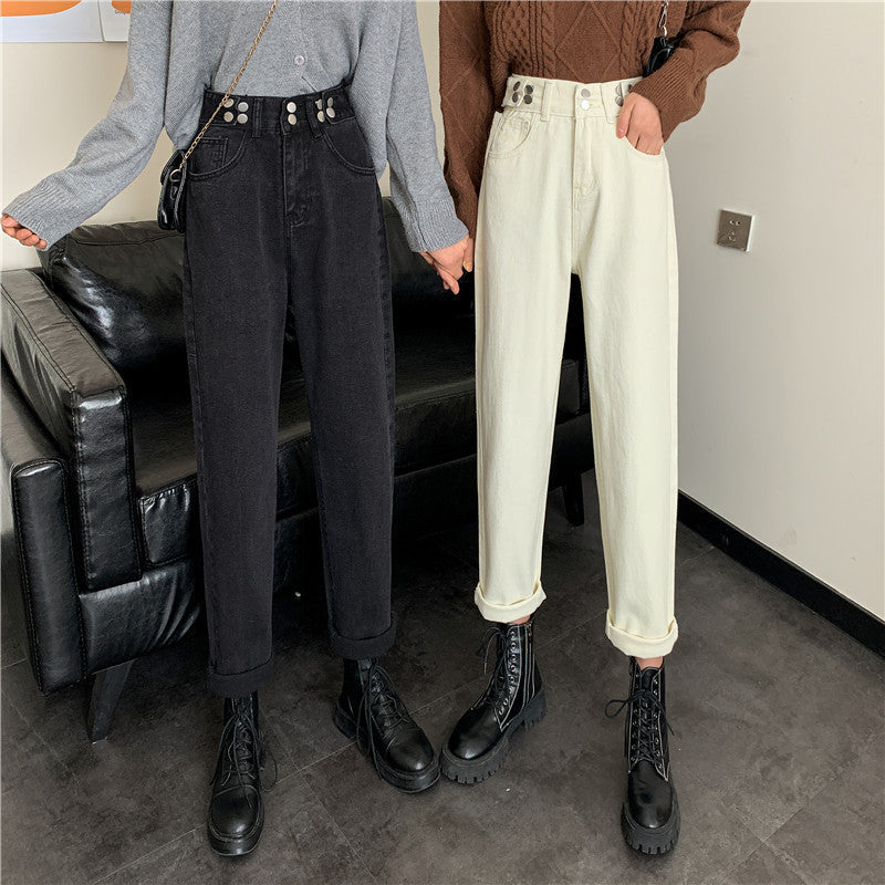Damen Hochtaillierte Chinohose mit Taschen dunkelblau