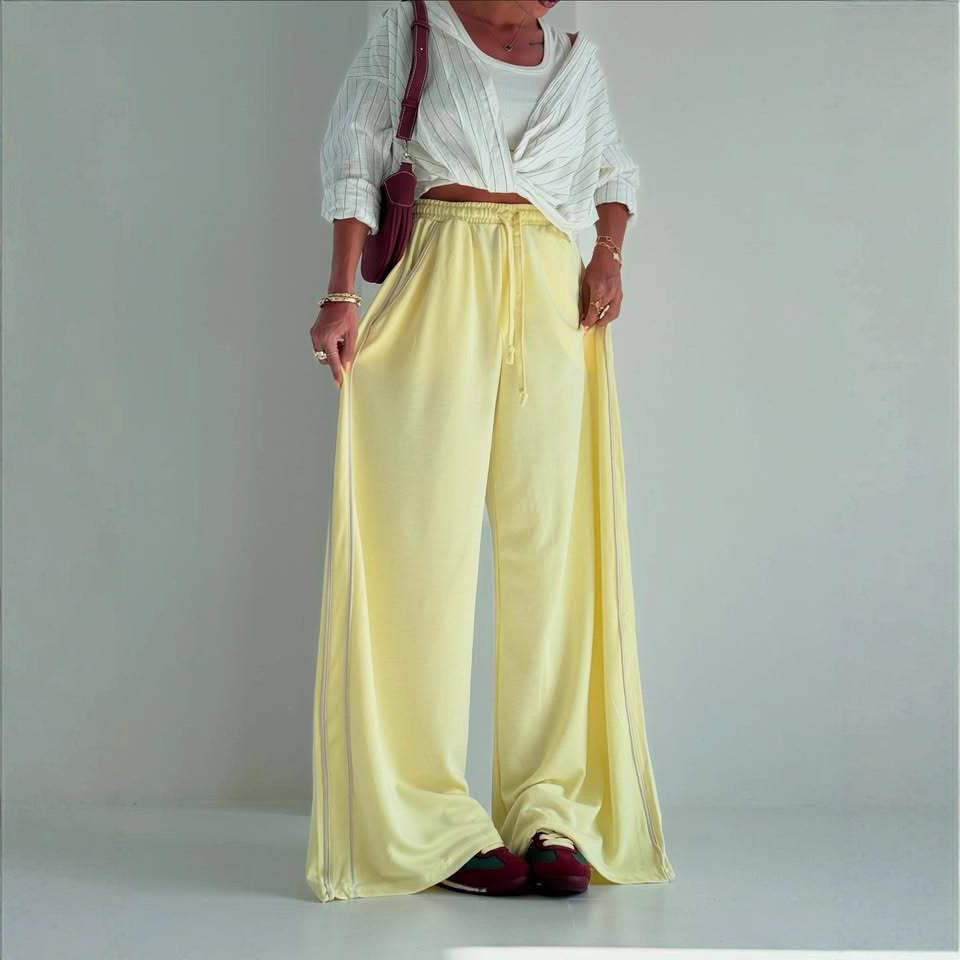 Damen Sporthose Weit Elastischer Bund Seitentaschen Norvielle - Norvielle