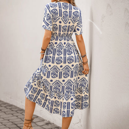 Damen Maxikleid Floralmuster Eleganter Schnitt Norvielle