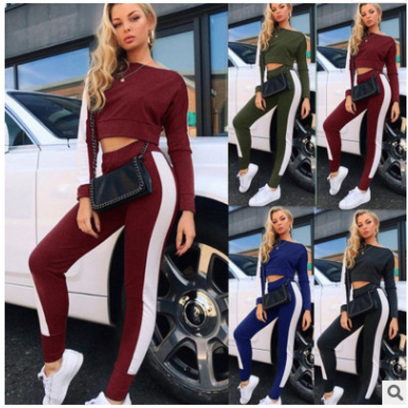 Damen Sportliches Freizeit-Set Crop- und Hose